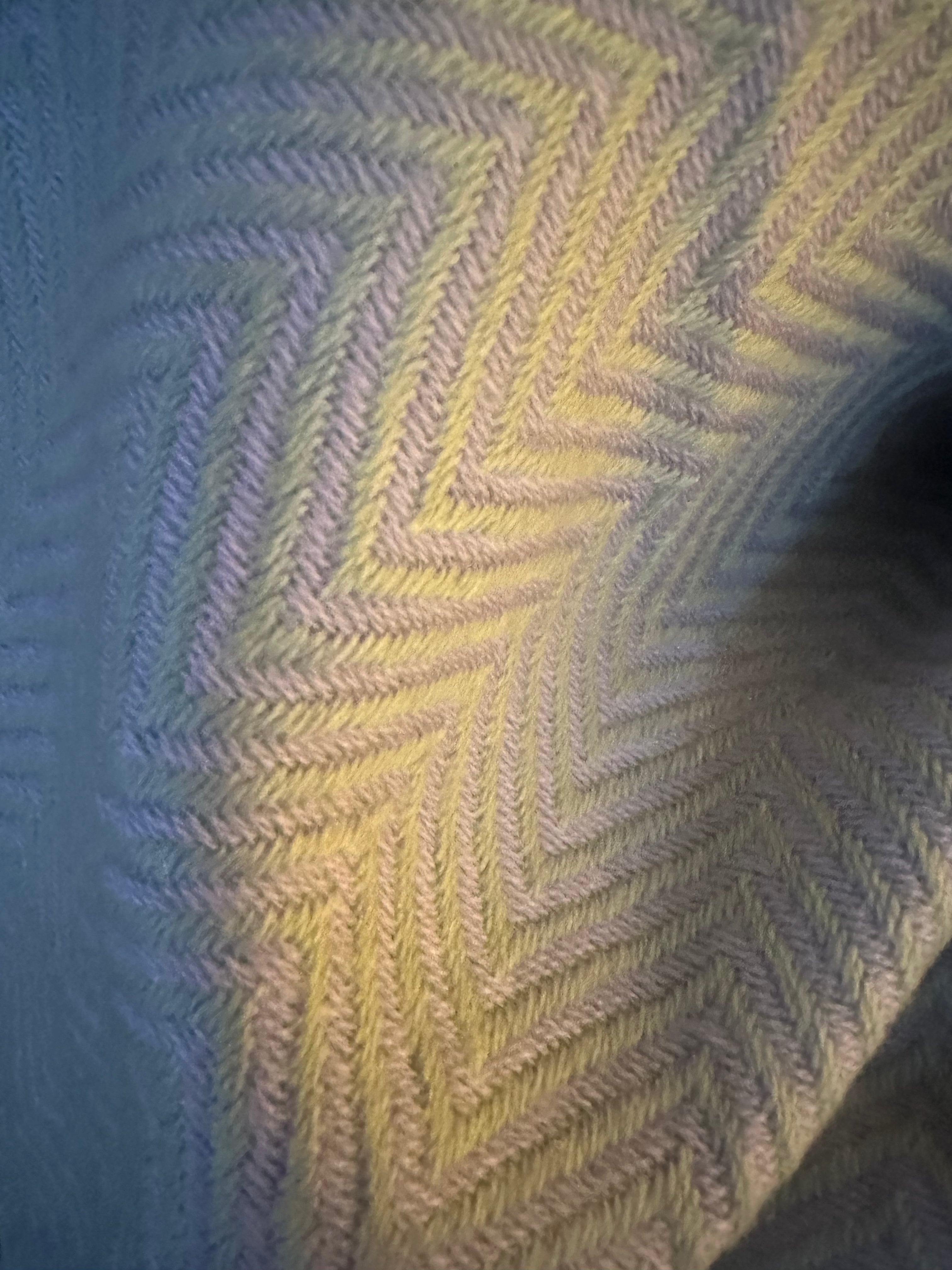 Cahmere sjaal, lila en groen