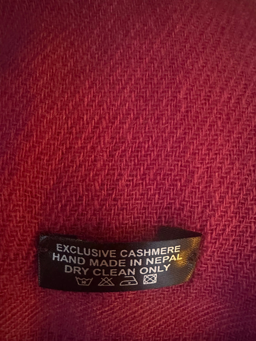 Cahmere sjaal donkerrose (dunner)