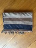 Bruine, beige blauwe cashmere sjaal